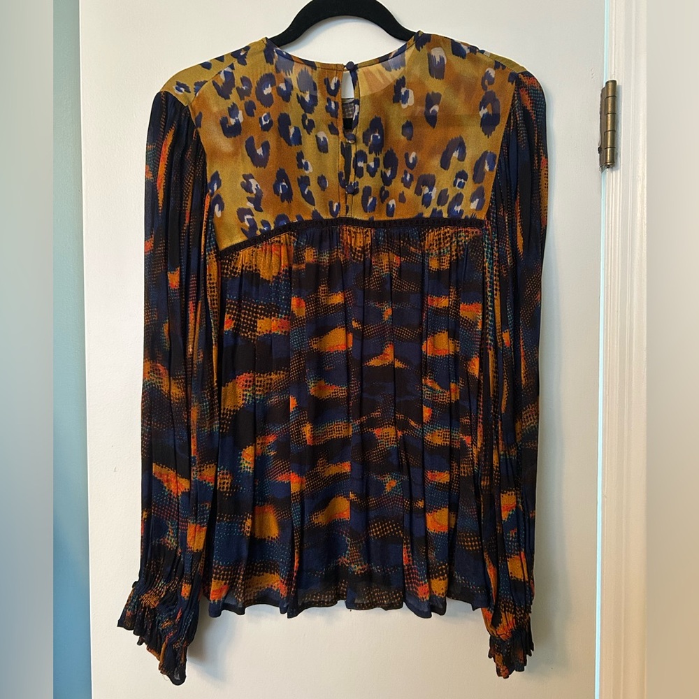 Anthropologie Bl-nk Bl^nk Eclectic Peasant top - Leopard Print - Picture 5 of 5